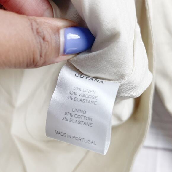 Cuyana Women's Linen Moto in Cream Jacket Size Large - Picture 6 of 7